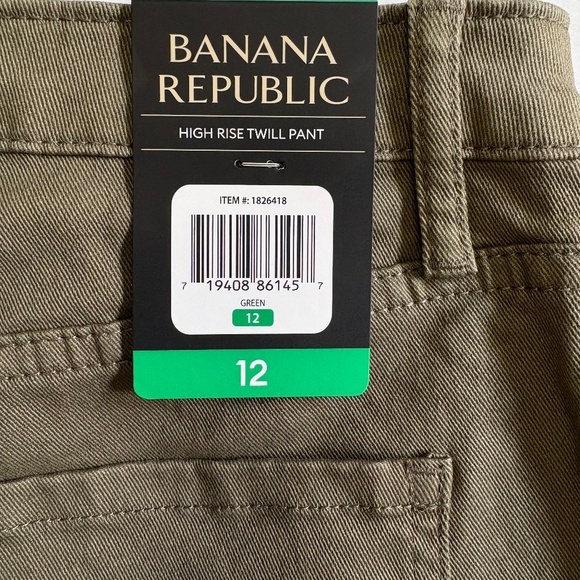 Banana Republic Ladies' High Rise Twill Pants, Olive Green, Size 12, NWT - Picture 7 of 16